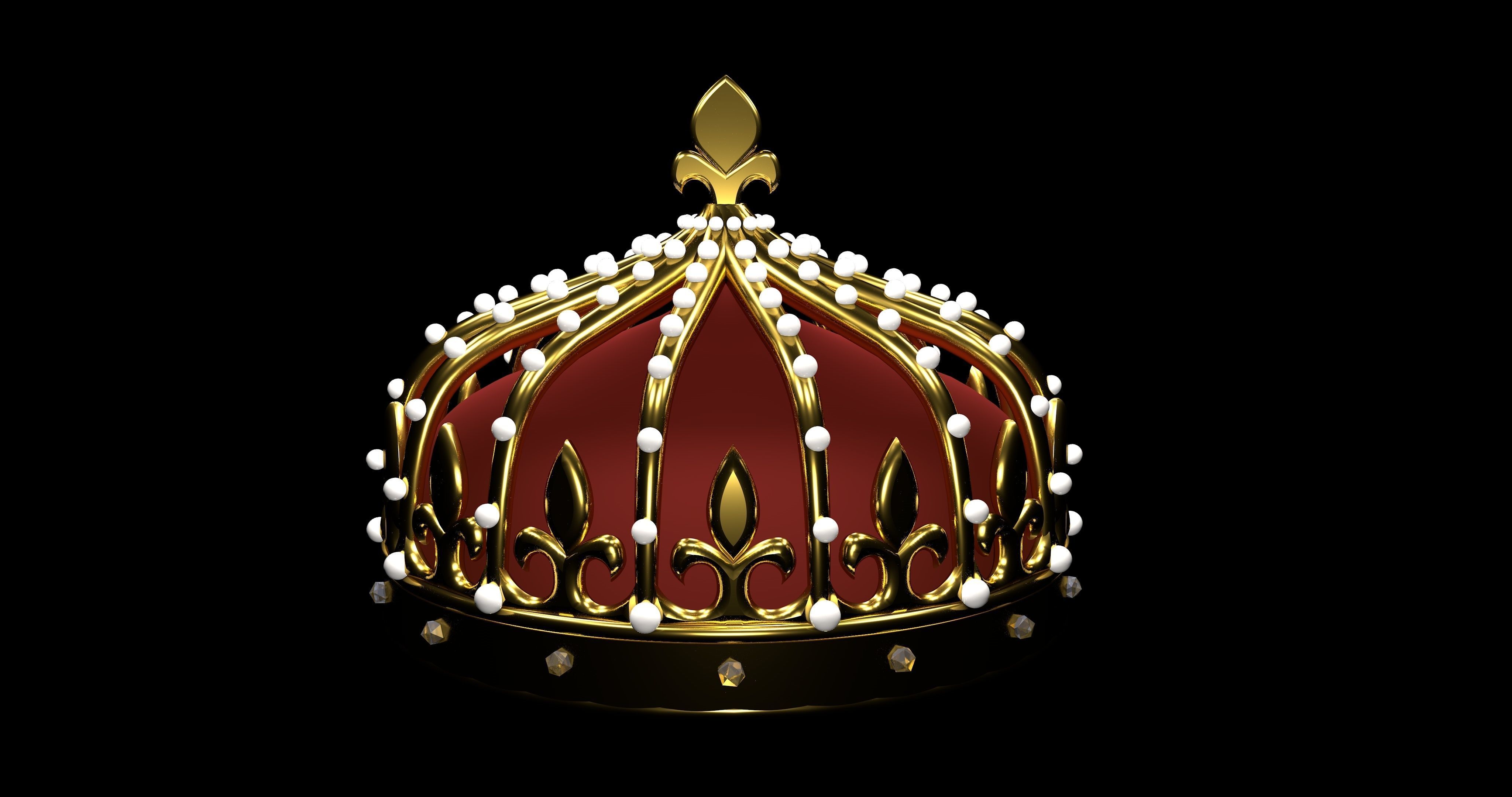 3D Crown model golden 3D model_2