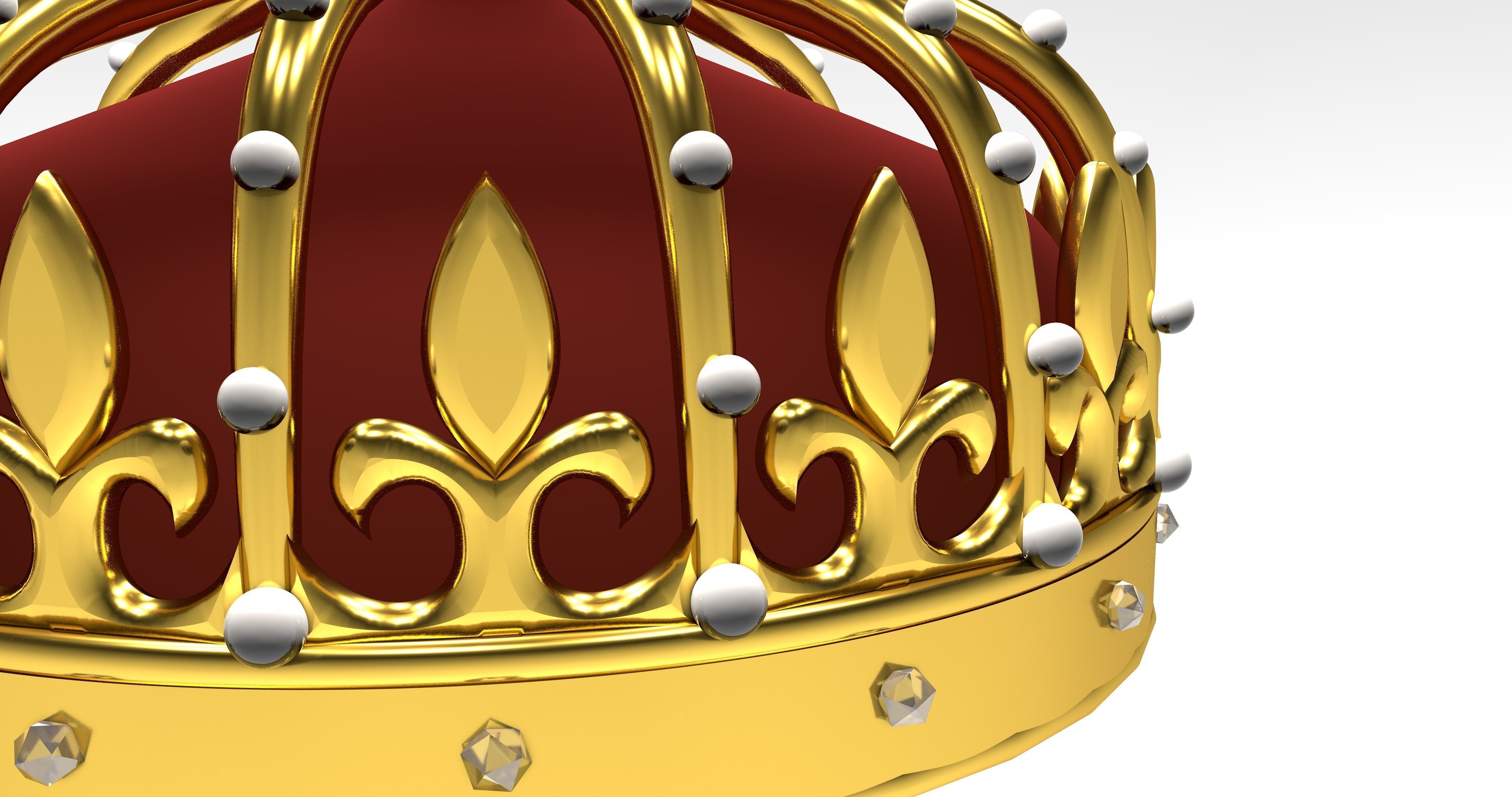 3D Crown model golden 3D model_1