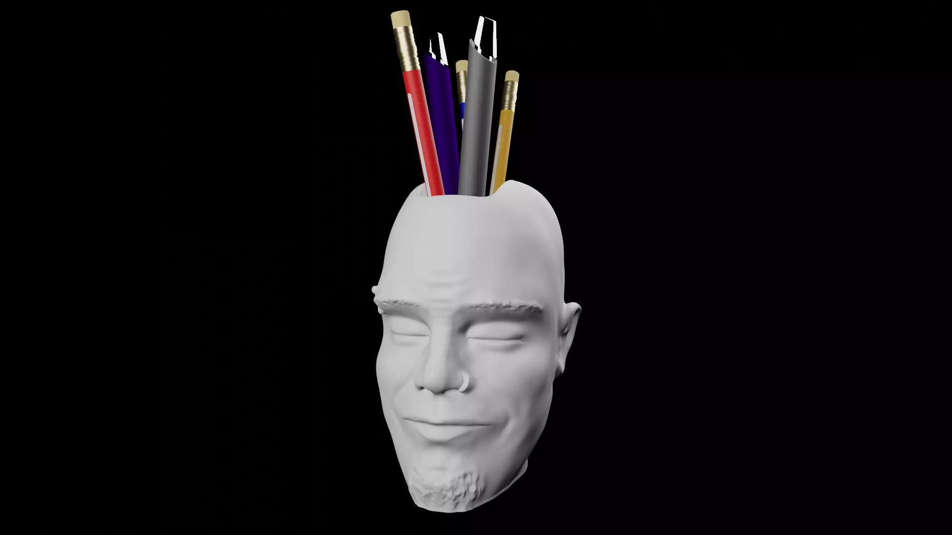 Punk Pencil Holder 3D print model_0