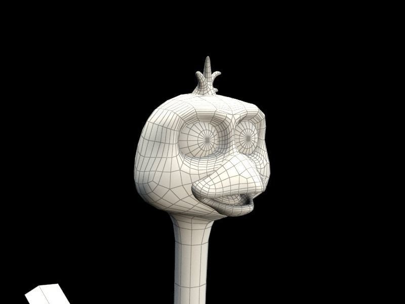 cartoon oistrich Low-poly 3D model_9
