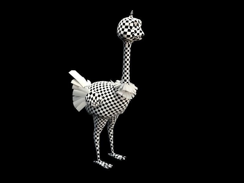 cartoon oistrich Low-poly 3D model_11