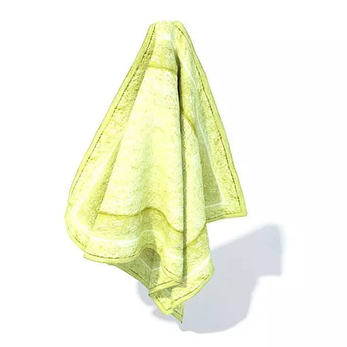 Yellow Cottoon Towel 3D model_0