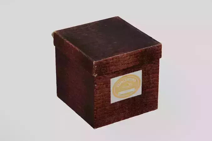 Card Box 3 Concertina Faux Alligator 3D scan PBR 4K textures