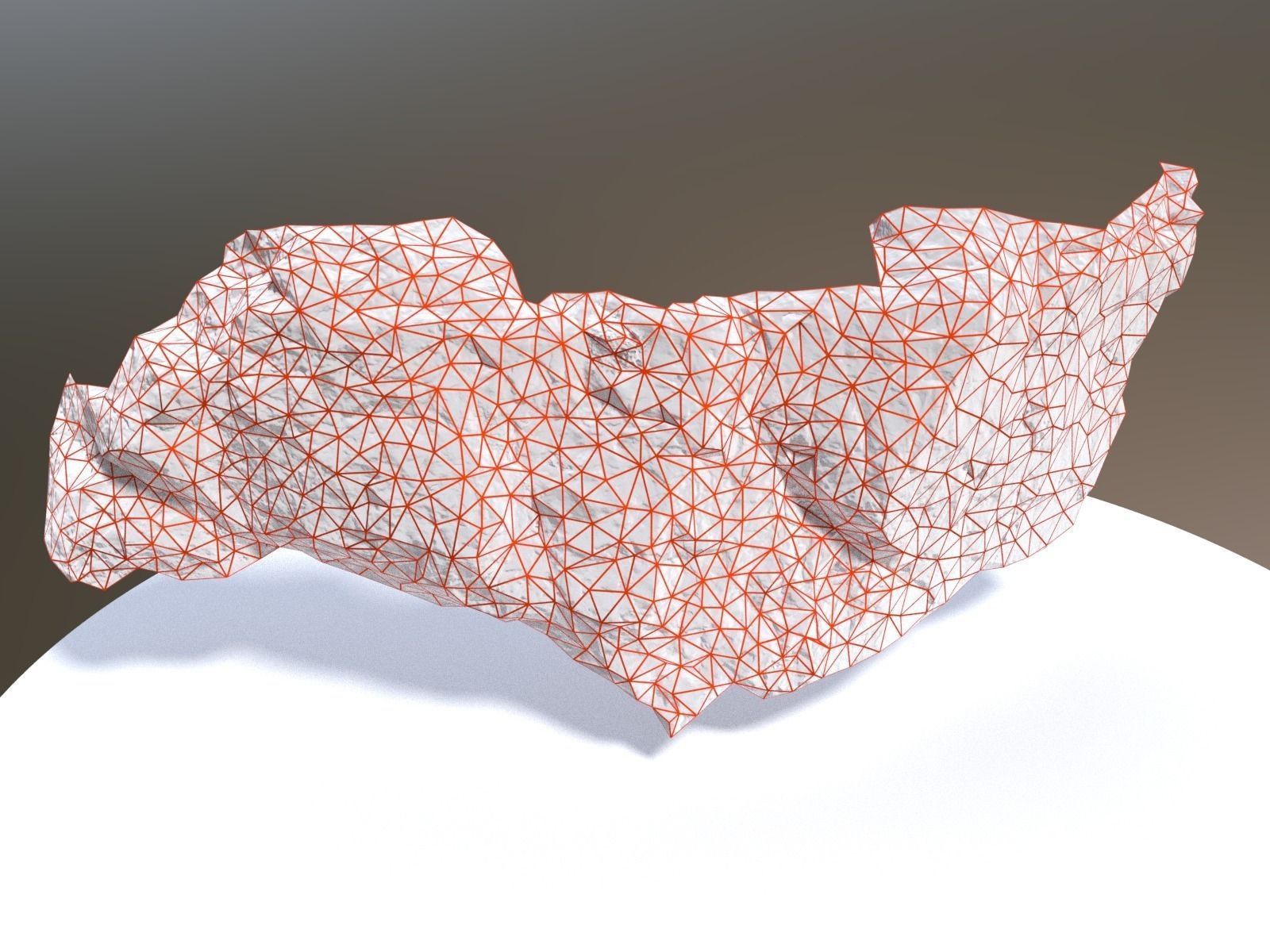 Scanned White Rock Wall Low-poly 3D model_4