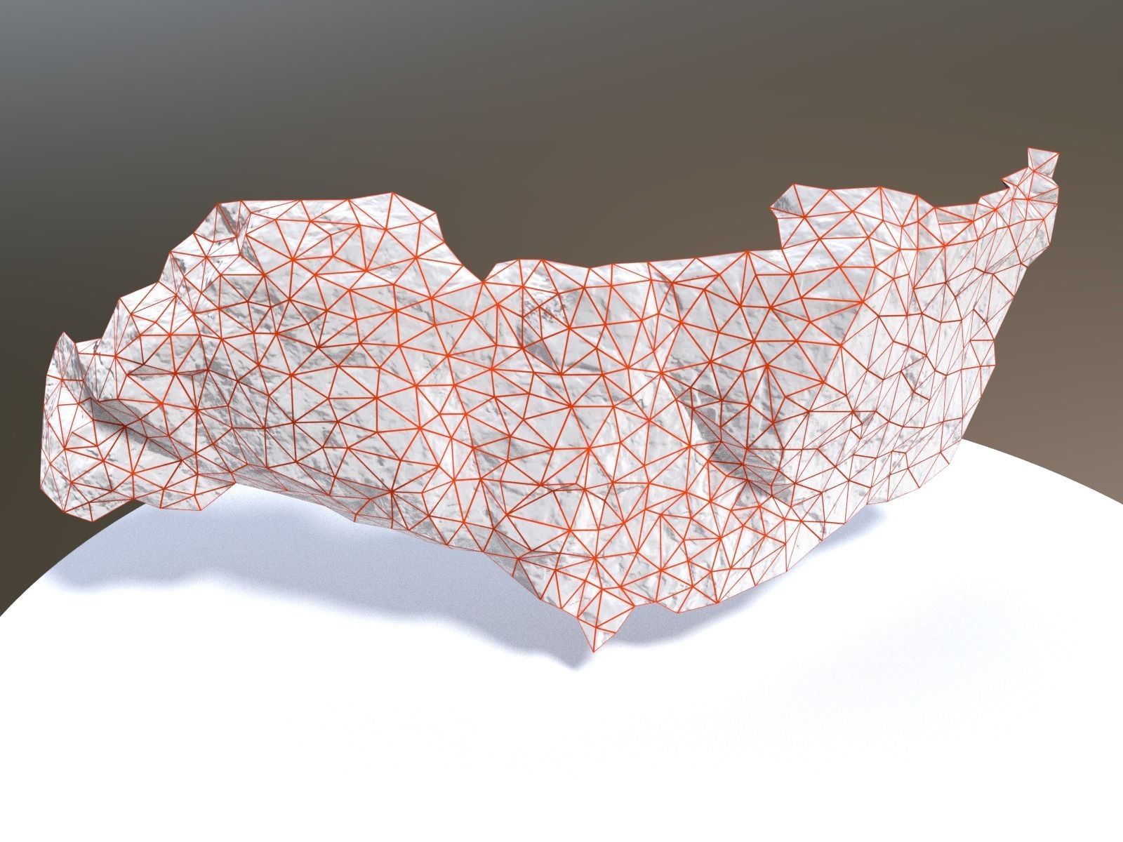 Scanned White Rock Wall Low-poly 3D model_7