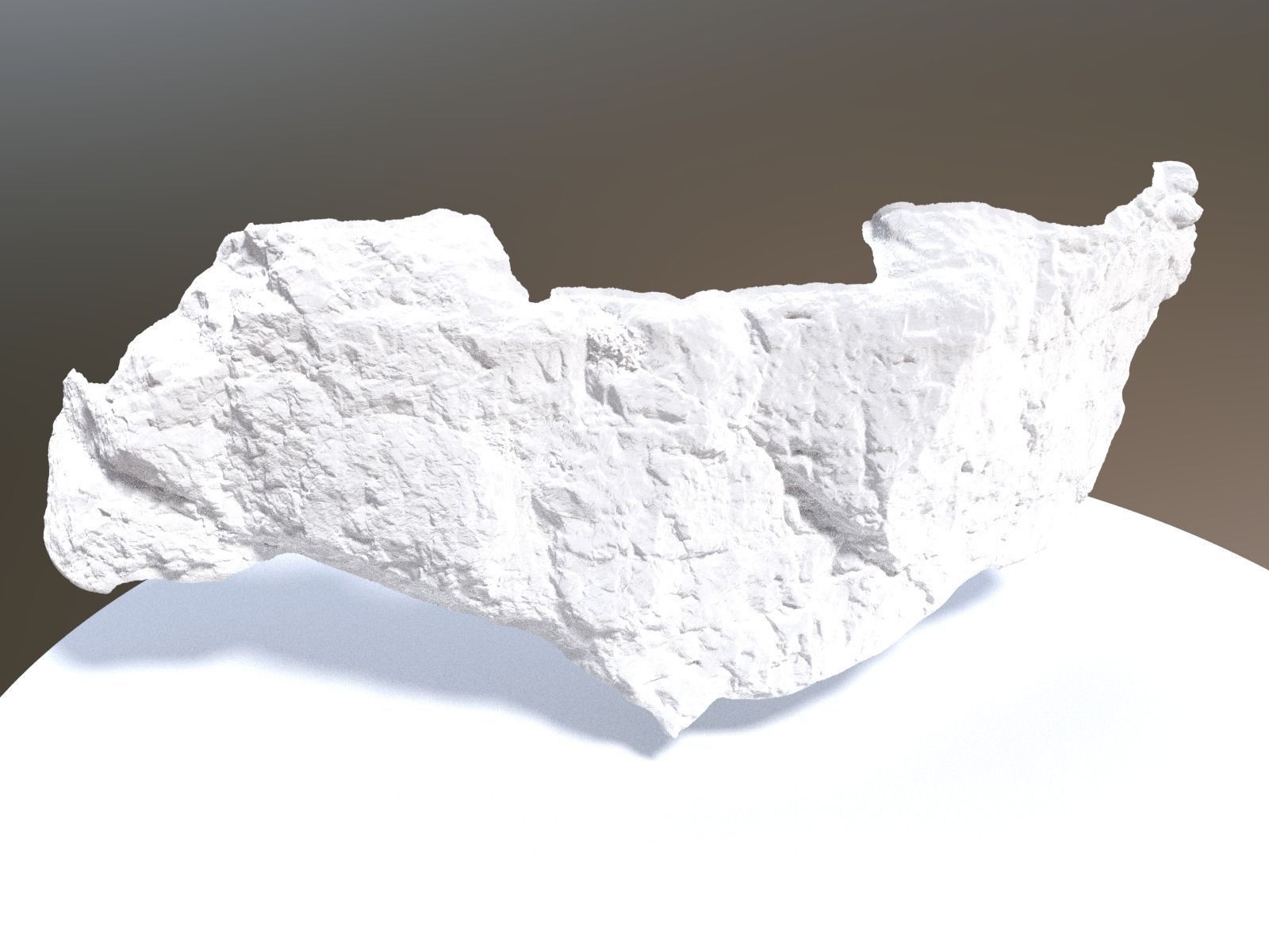 Scanned White Rock Wall Low-poly 3D model_1