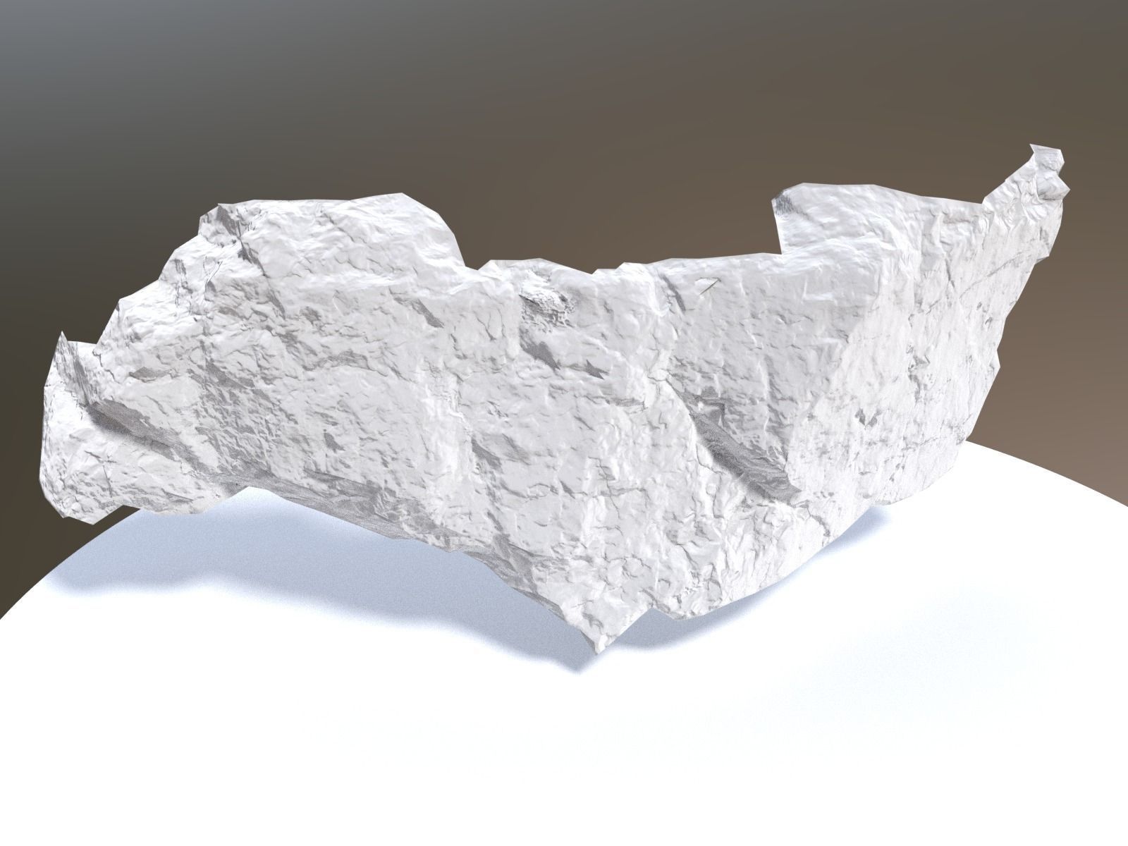 Scanned White Rock Wall Low-poly 3D model_3
