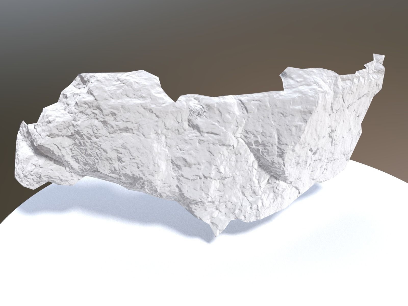 Scanned White Rock Wall Low-poly 3D model_6