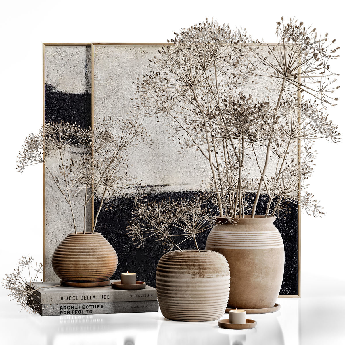 Decor set 32 Heracleum plant 3D model_1