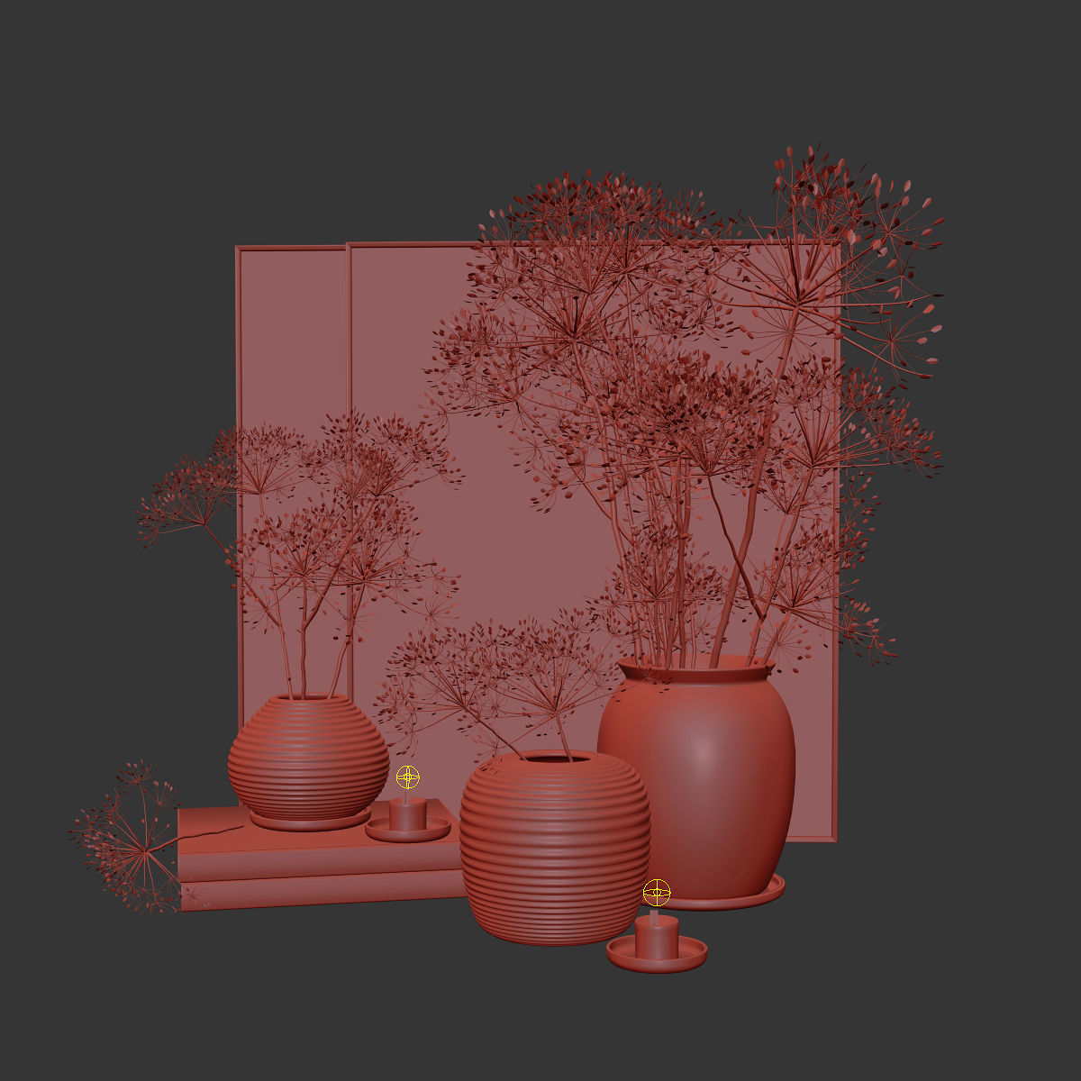 Decor set 32 Heracleum plant 3D model_6