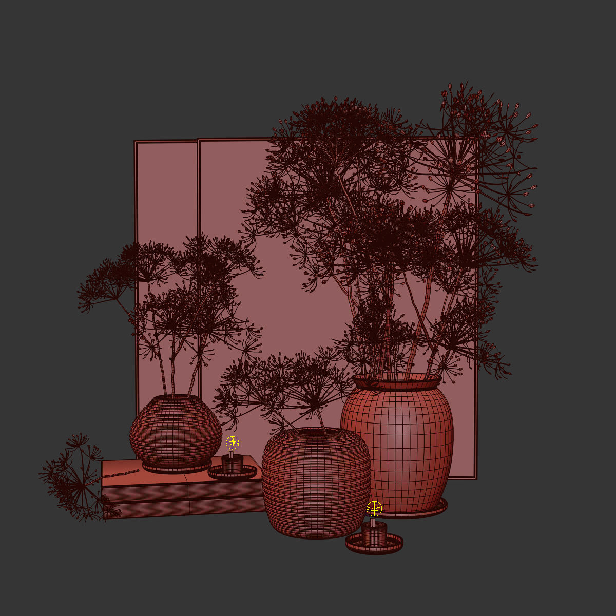 Decor set 32 Heracleum plant 3D model_7