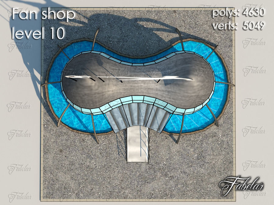 Fan Shop all 10 Levels Low-poly 3D model_68