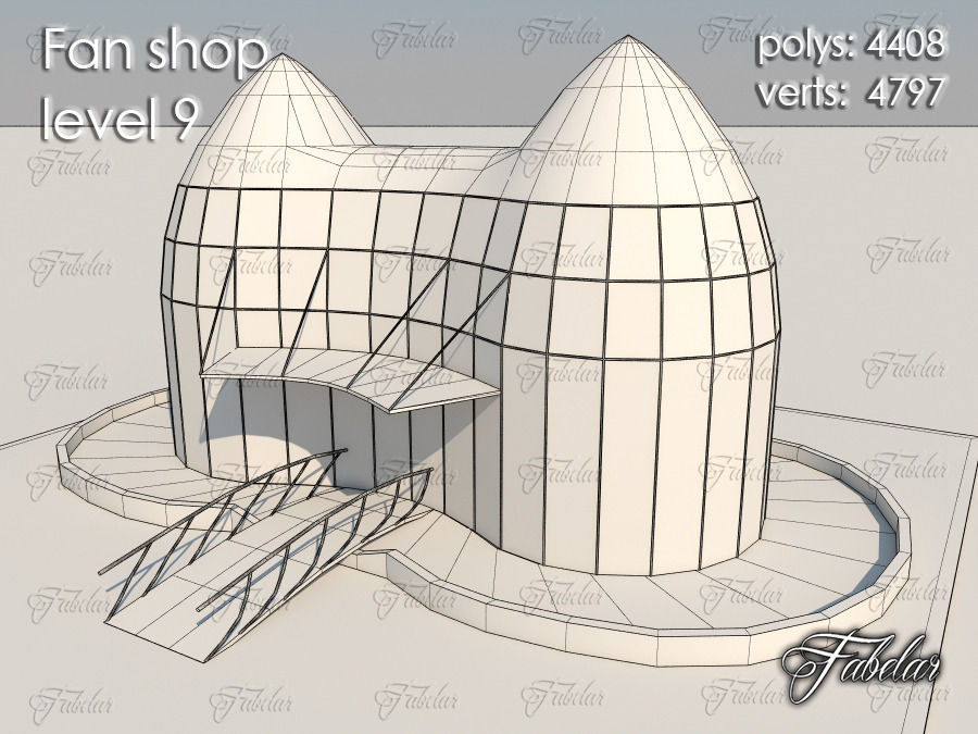 Fan Shop all 10 Levels Low-poly 3D model_64