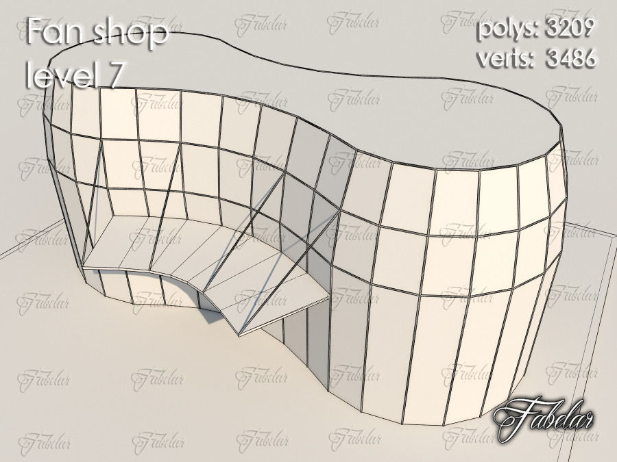 Fan Shop all 10 Levels Low-poly 3D model_50