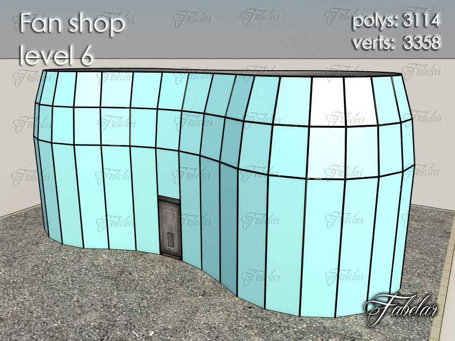 Fan Shop all 10 Levels Low-poly 3D model_39
