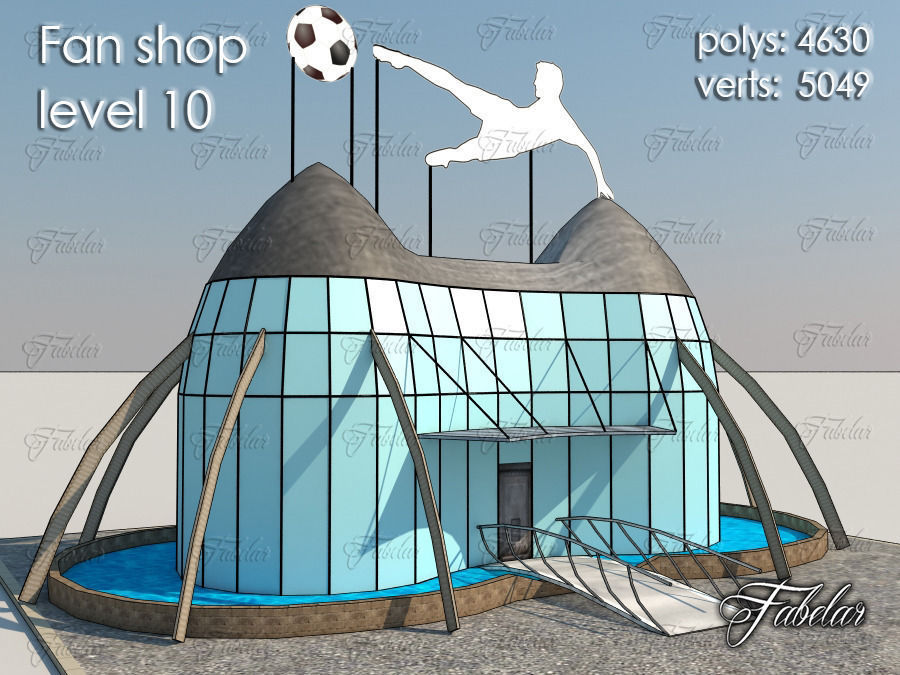 Fan Shop all 10 Levels Low-poly 3D model_66