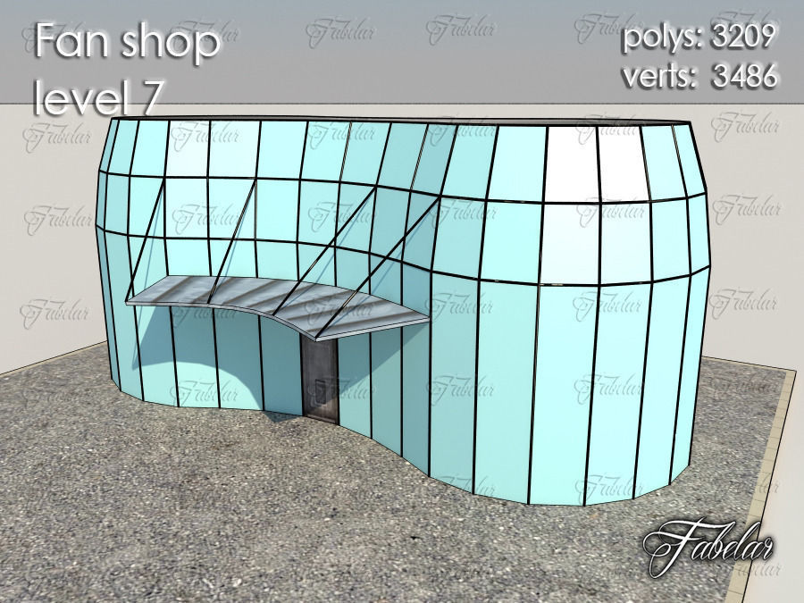 Fan Shop all 10 Levels Low-poly 3D model_46