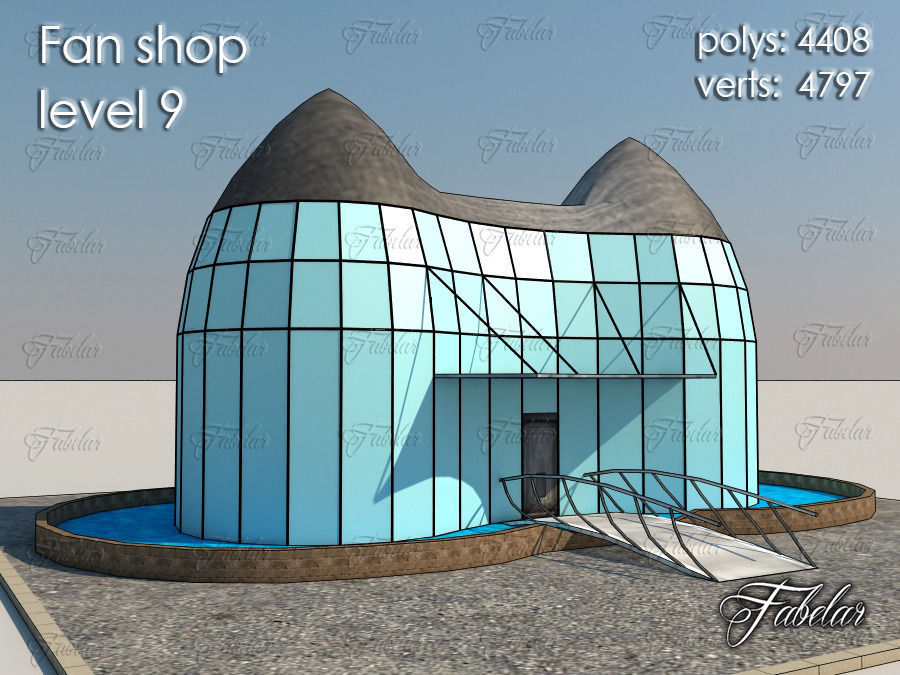 Fan Shop all 10 Levels Low-poly 3D model_58