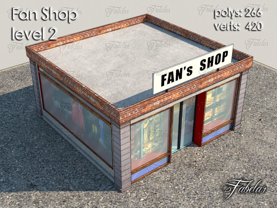 Fan Shop all 10 Levels Low-poly 3D model_10