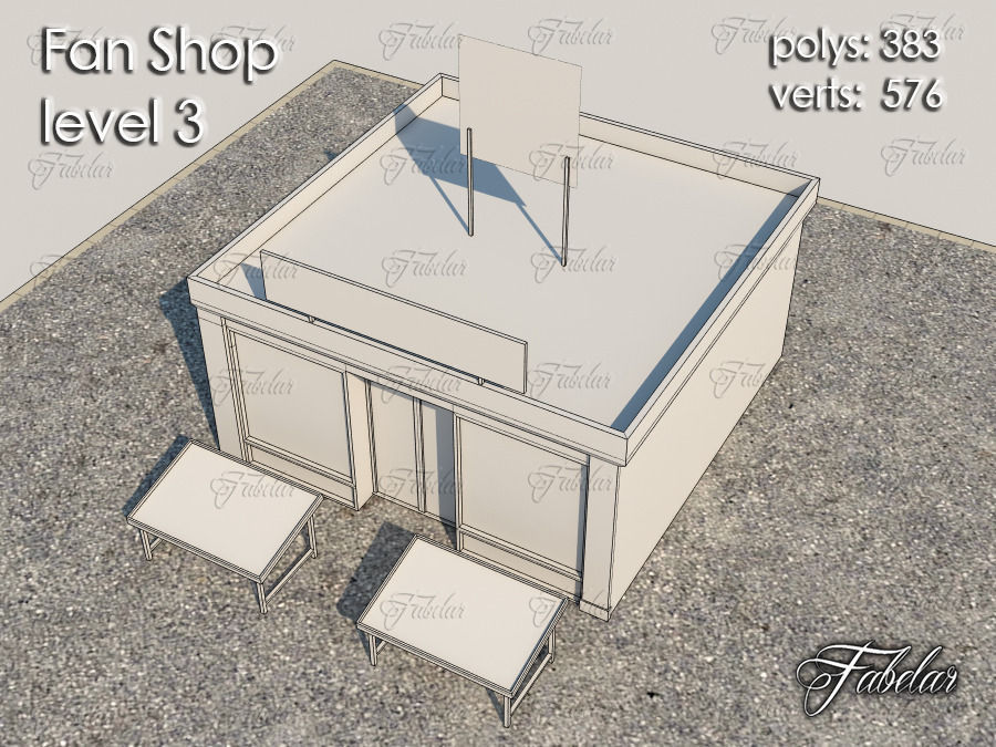 Fan Shop all 10 Levels Low-poly 3D model_19
