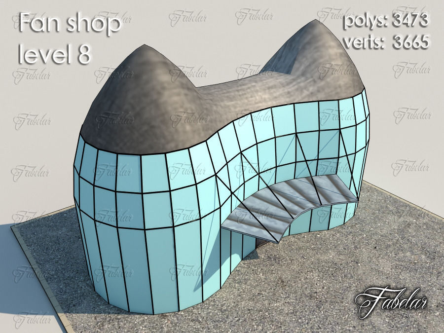 Fan Shop all 10 Levels Low-poly 3D model_52