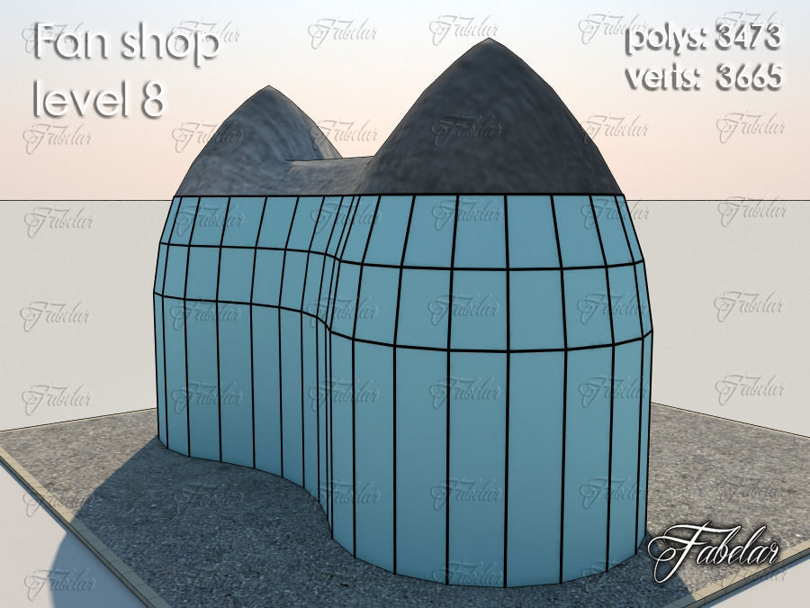 Fan Shop all 10 Levels Low-poly 3D model_55