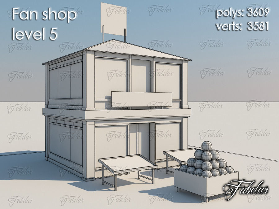 Fan Shop all 10 Levels Low-poly 3D model_34