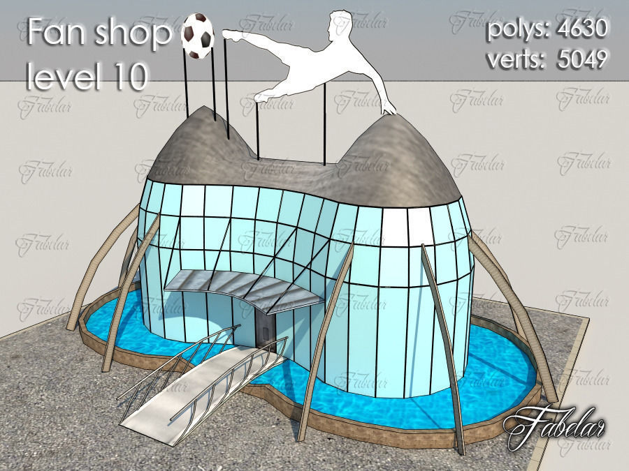 Fan Shop all 10 Levels Low-poly 3D model_67