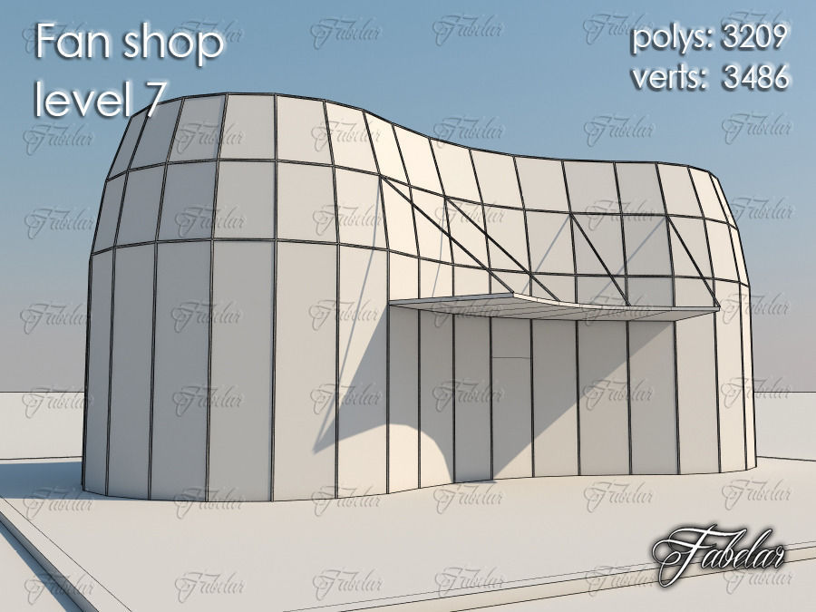 Fan Shop all 10 Levels Low-poly 3D model_49