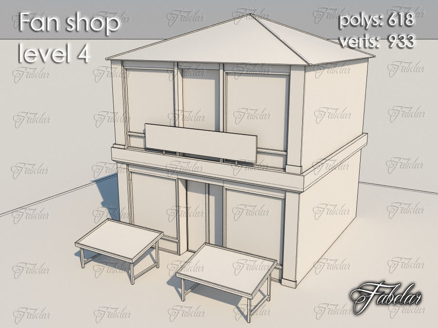 Fan Shop all 10 Levels Low-poly 3D model_23