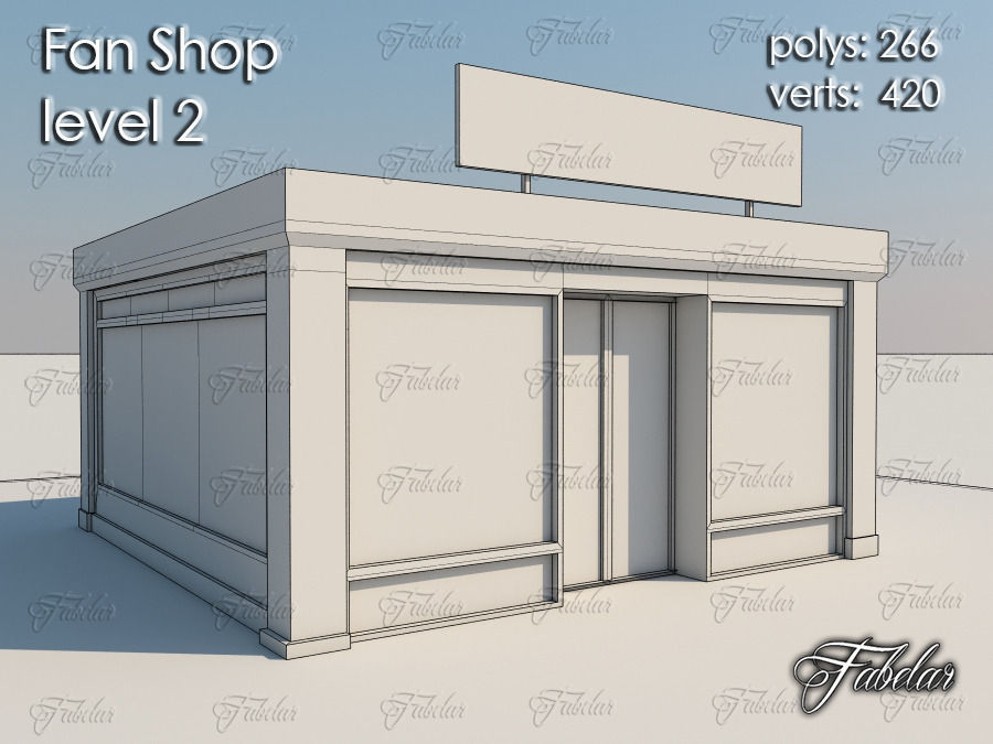 Fan Shop all 10 Levels Low-poly 3D model_12