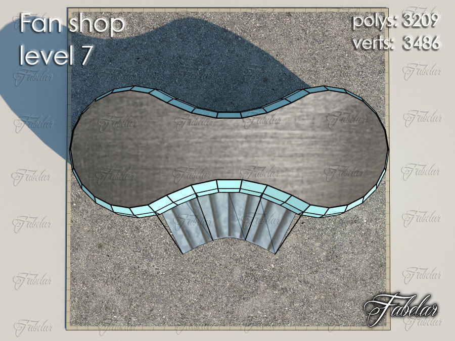 Fan Shop all 10 Levels Low-poly 3D model_47