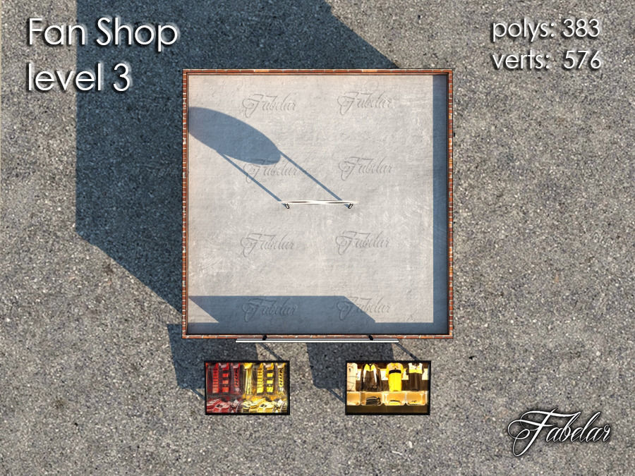 Fan Shop all 10 Levels Low-poly 3D model_17