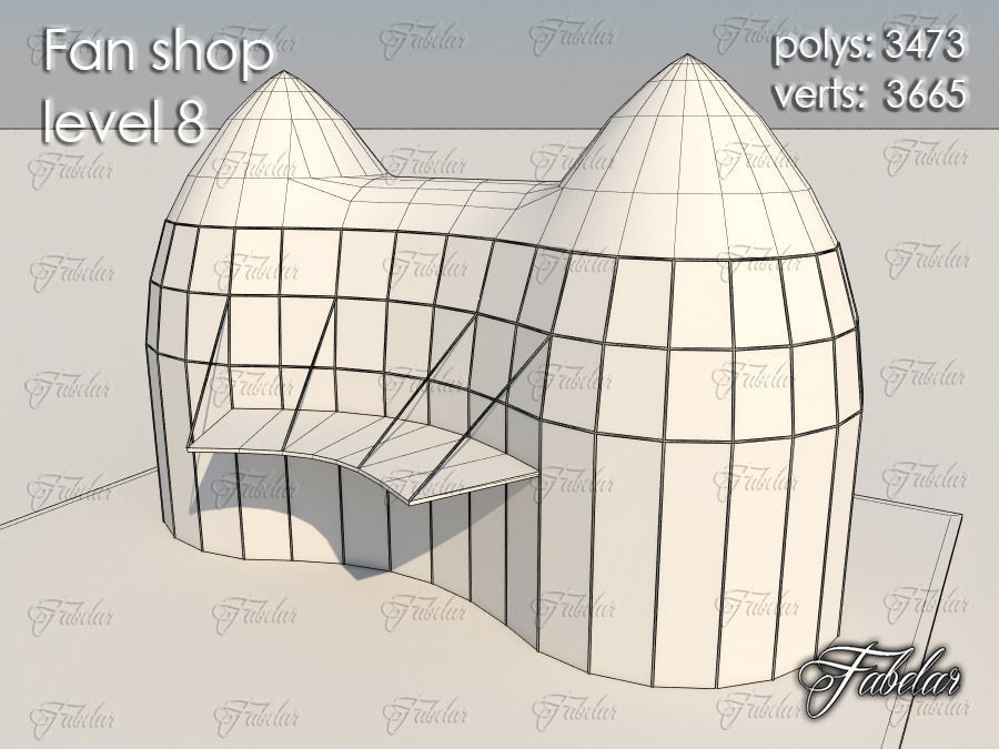 Fan Shop all 10 Levels Low-poly 3D model_57