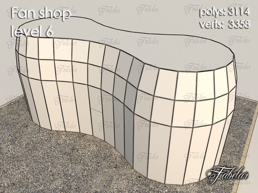 Fan Shop all 10 Levels Low-poly 3D model_44