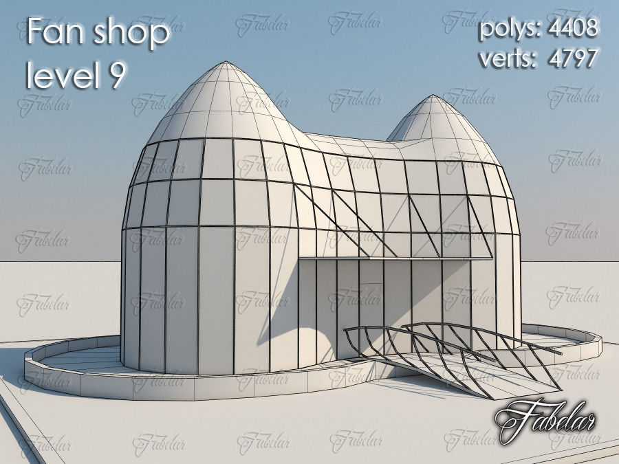 Fan Shop all 10 Levels Low-poly 3D model_60