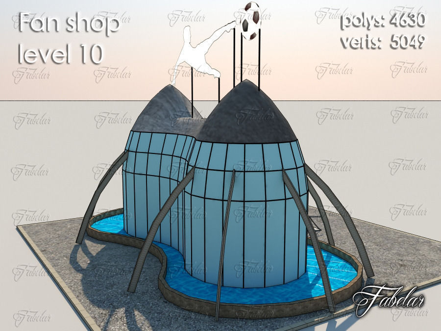 Fan Shop all 10 Levels Low-poly 3D model_69