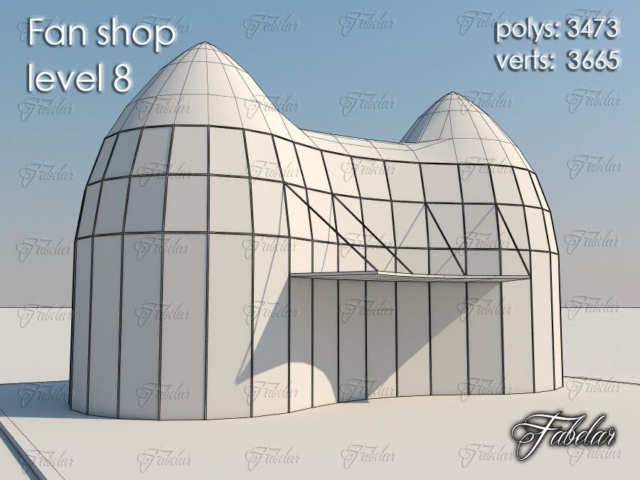 Fan Shop all 10 Levels Low-poly 3D model_56