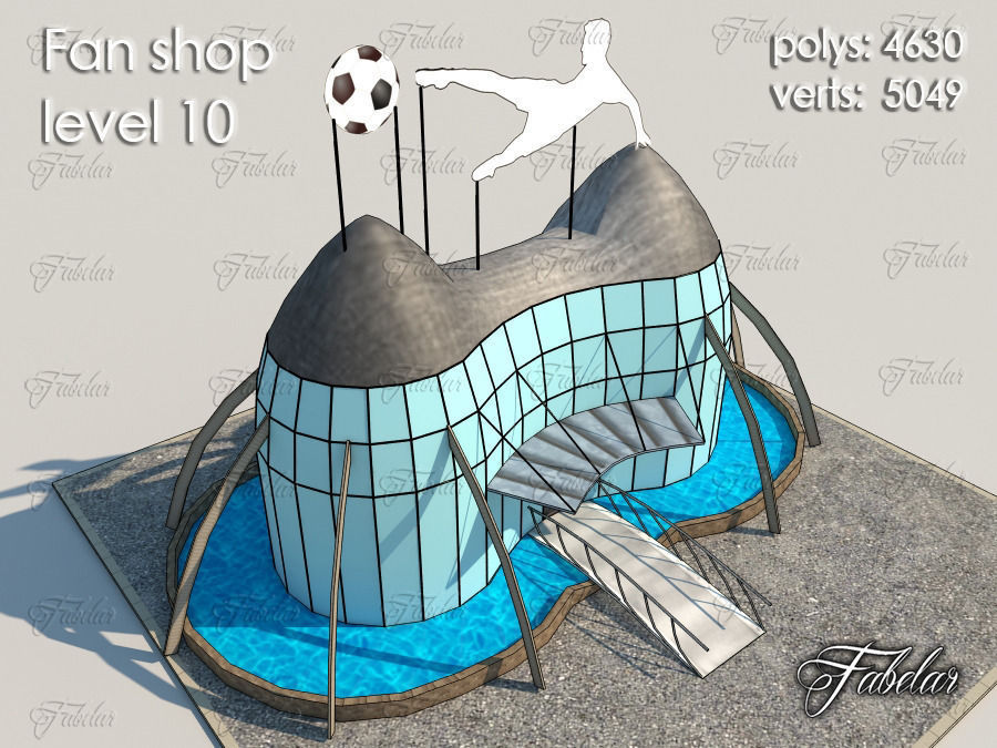 Fan Shop all 10 Levels Low-poly 3D model_65
