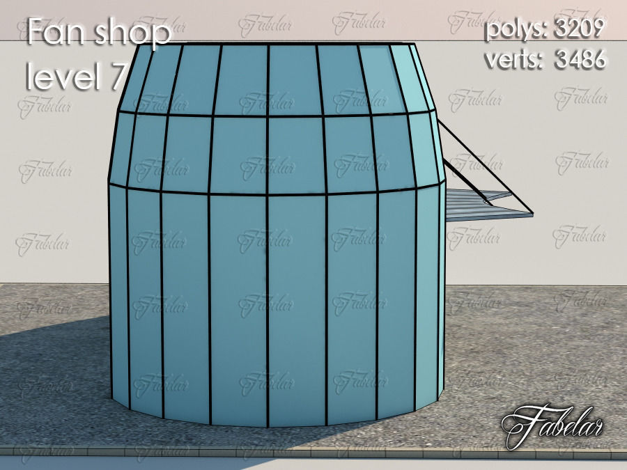 Fan Shop all 10 Levels Low-poly 3D model_48