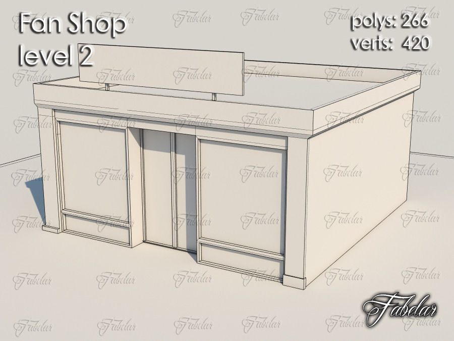 Fan Shop all 10 Levels Low-poly 3D model_11