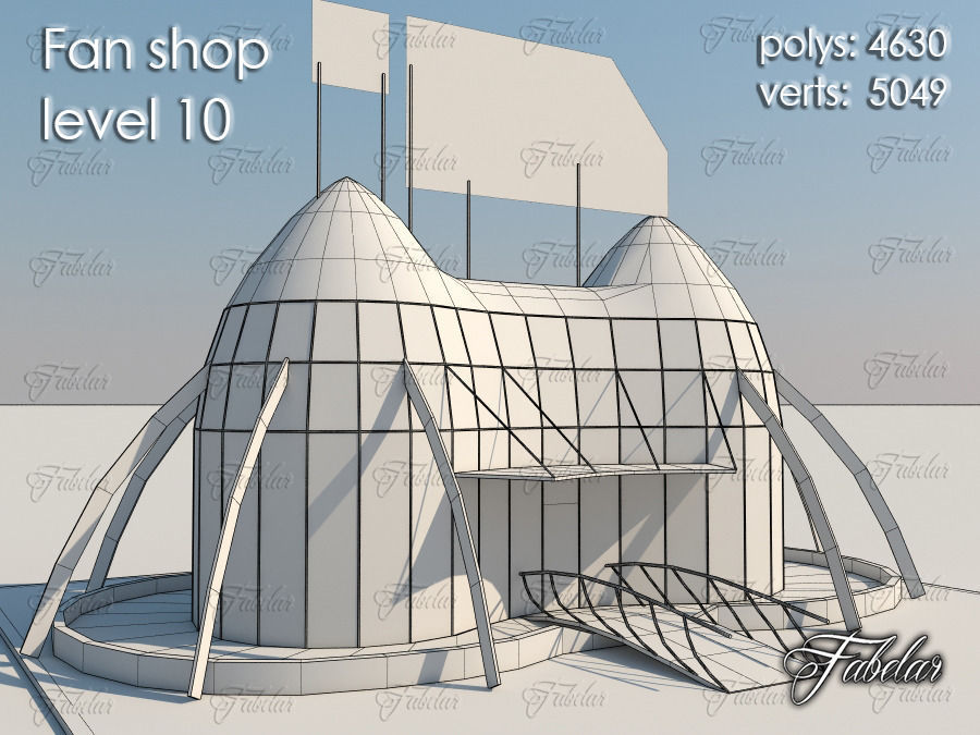 Fan Shop all 10 Levels Low-poly 3D model_70