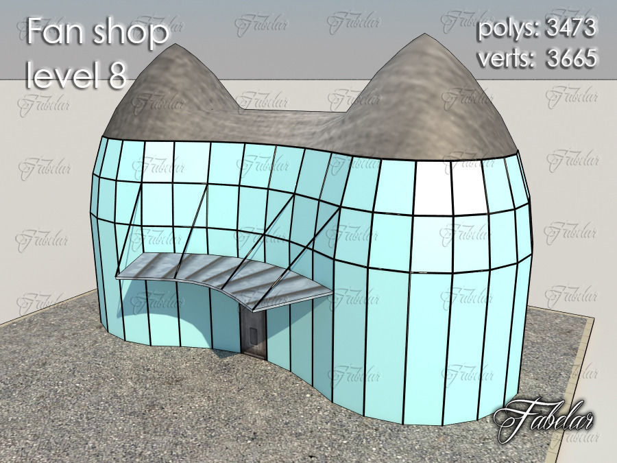 Fan Shop all 10 Levels Low-poly 3D model_53