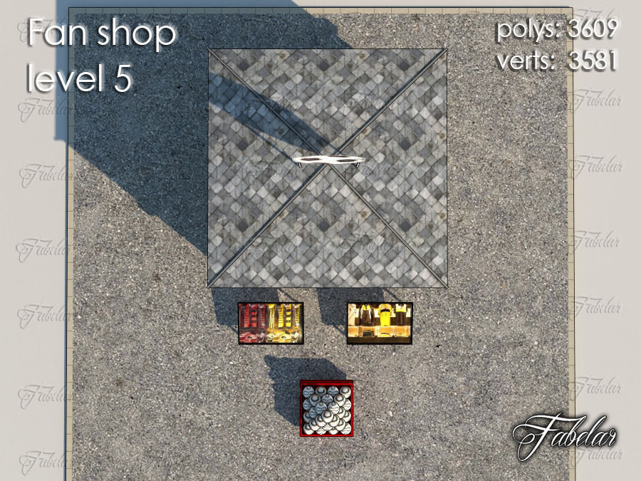 Fan Shop all 10 Levels Low-poly 3D model_29