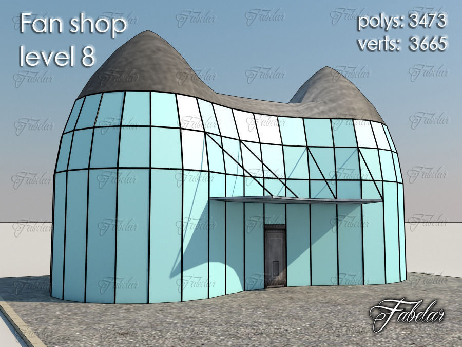 Fan Shop all 10 Levels Low-poly 3D model_51