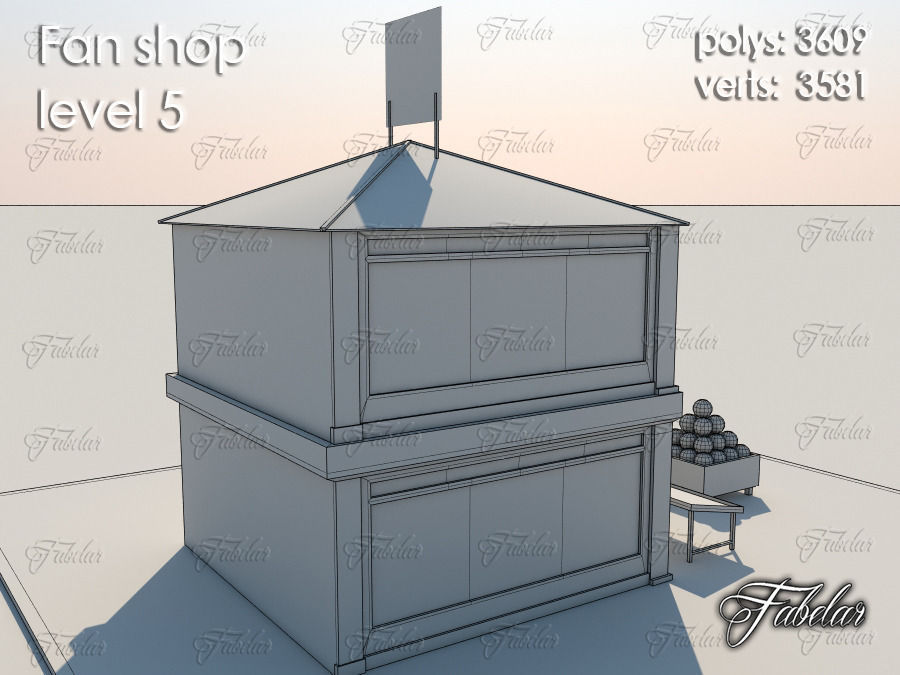 Fan Shop all 10 Levels Low-poly 3D model_35