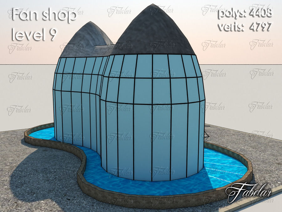 Fan Shop all 10 Levels Low-poly 3D model_61