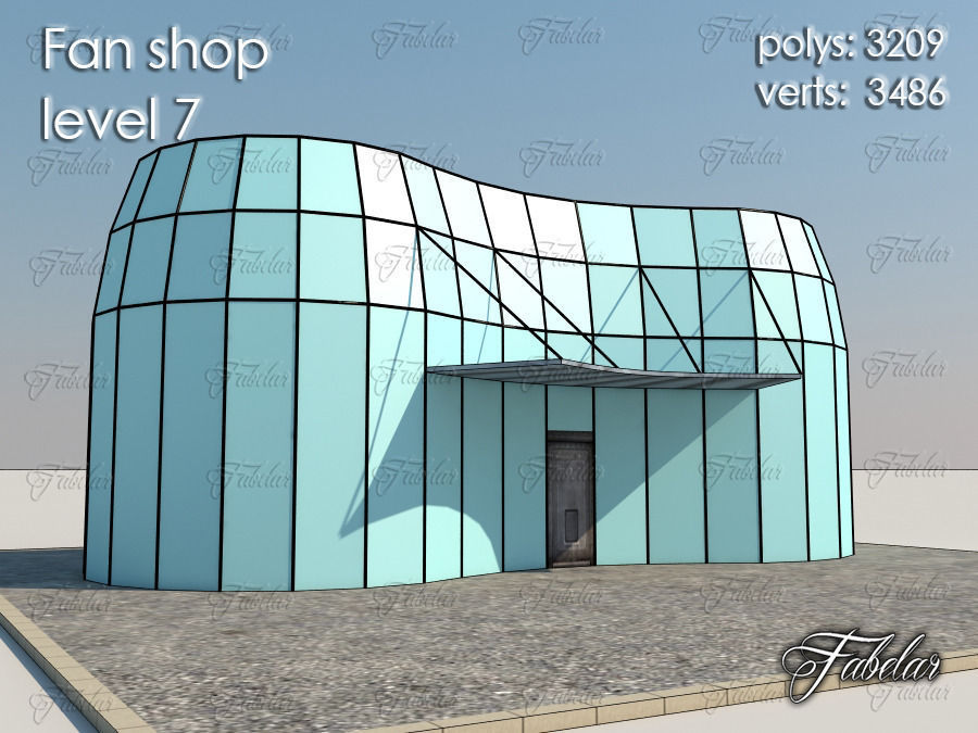 Fan Shop all 10 Levels Low-poly 3D model_42