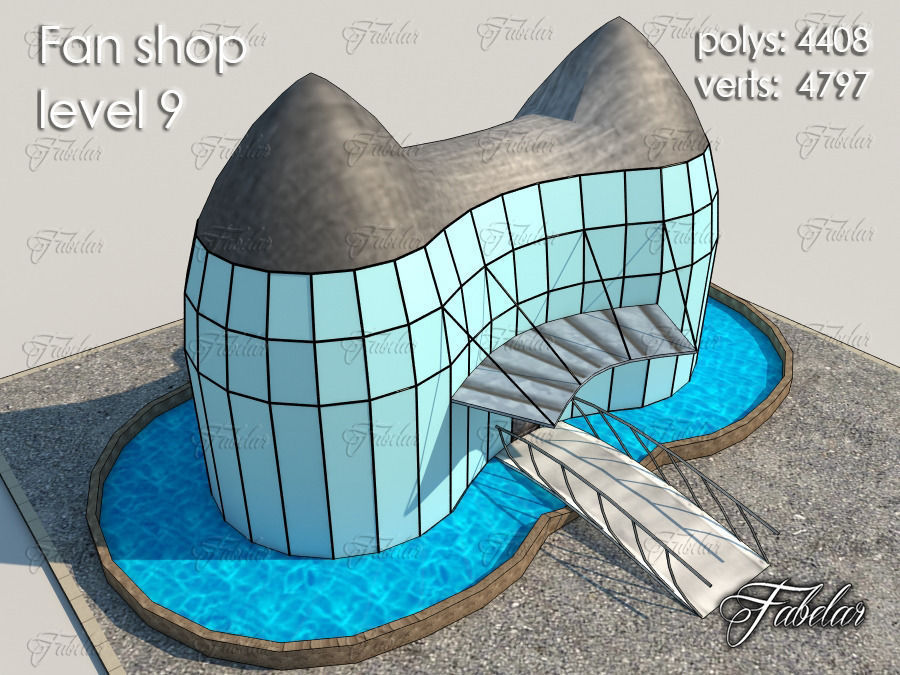 Fan Shop all 10 Levels Low-poly 3D model_59