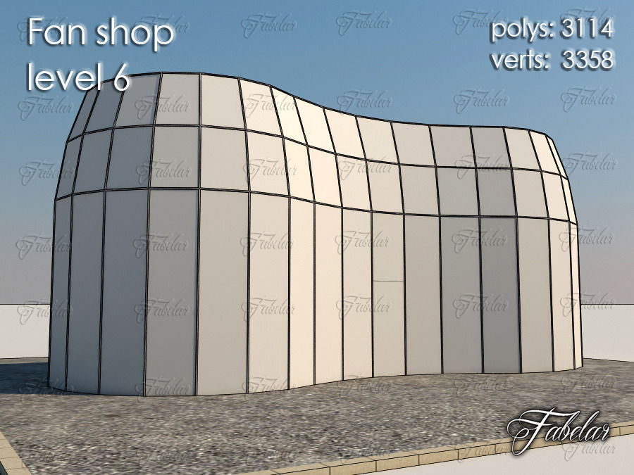 Fan Shop all 10 Levels Low-poly 3D model_43